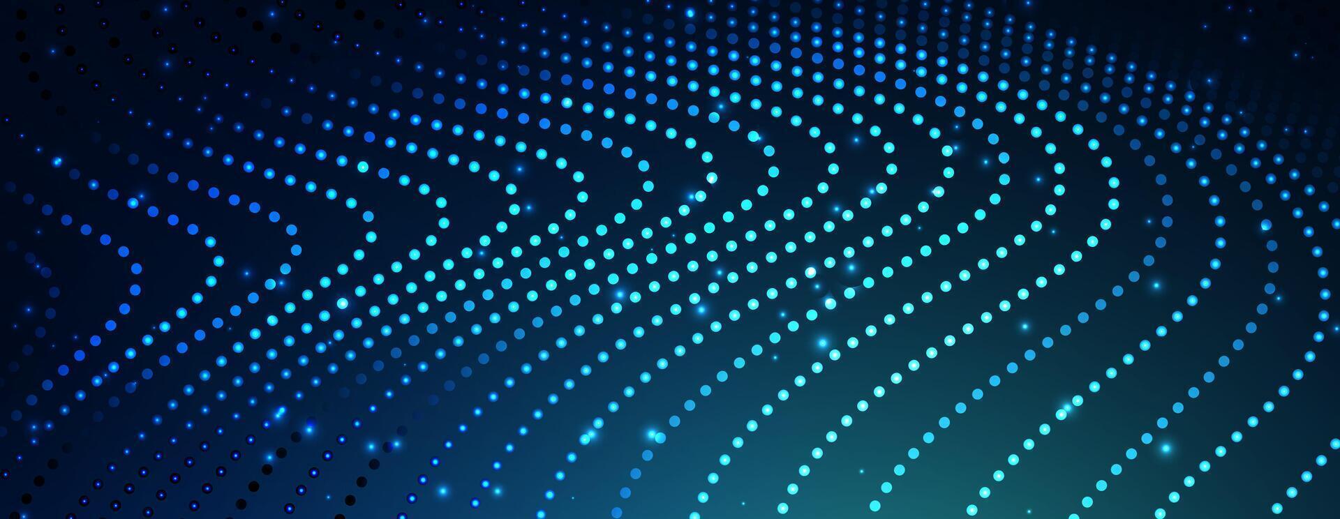 abstract blue wave background with dots vector