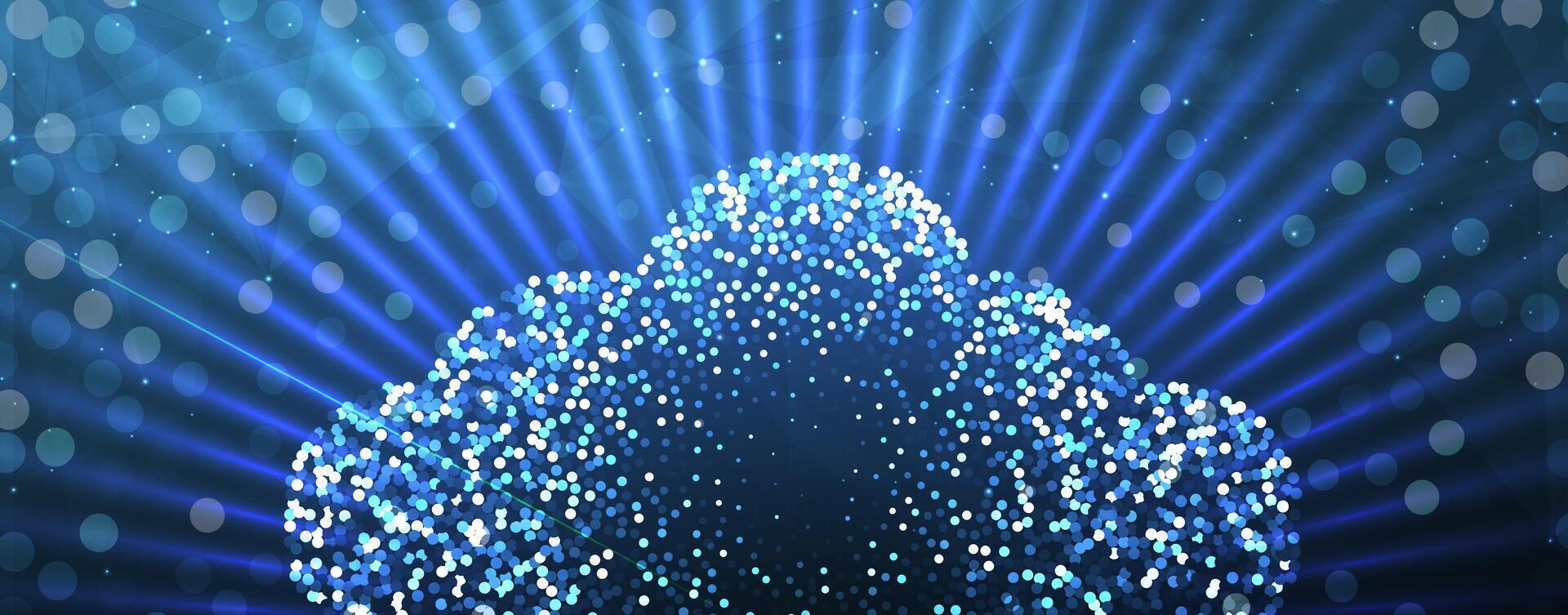 a blue cloud is shining on a dark background vector