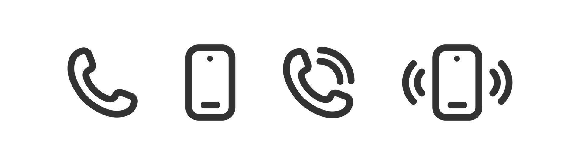 Phone icon. Mobile call. Smartphone ringing. vector