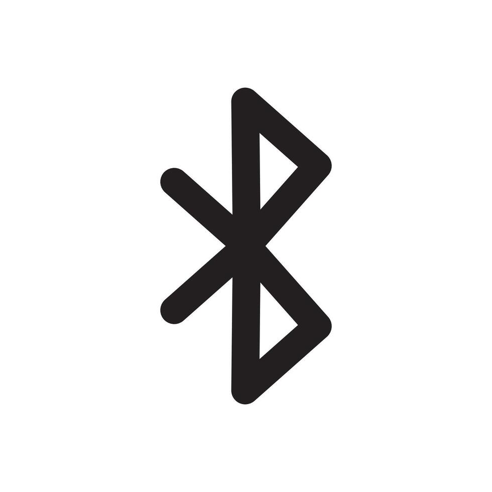 The Bluetooth icon displays a distinctive symbol with a crossed B shape, symbolizing wireless connectivity. This design is suitable for use in technology applications or devices that support Bluetooth vector