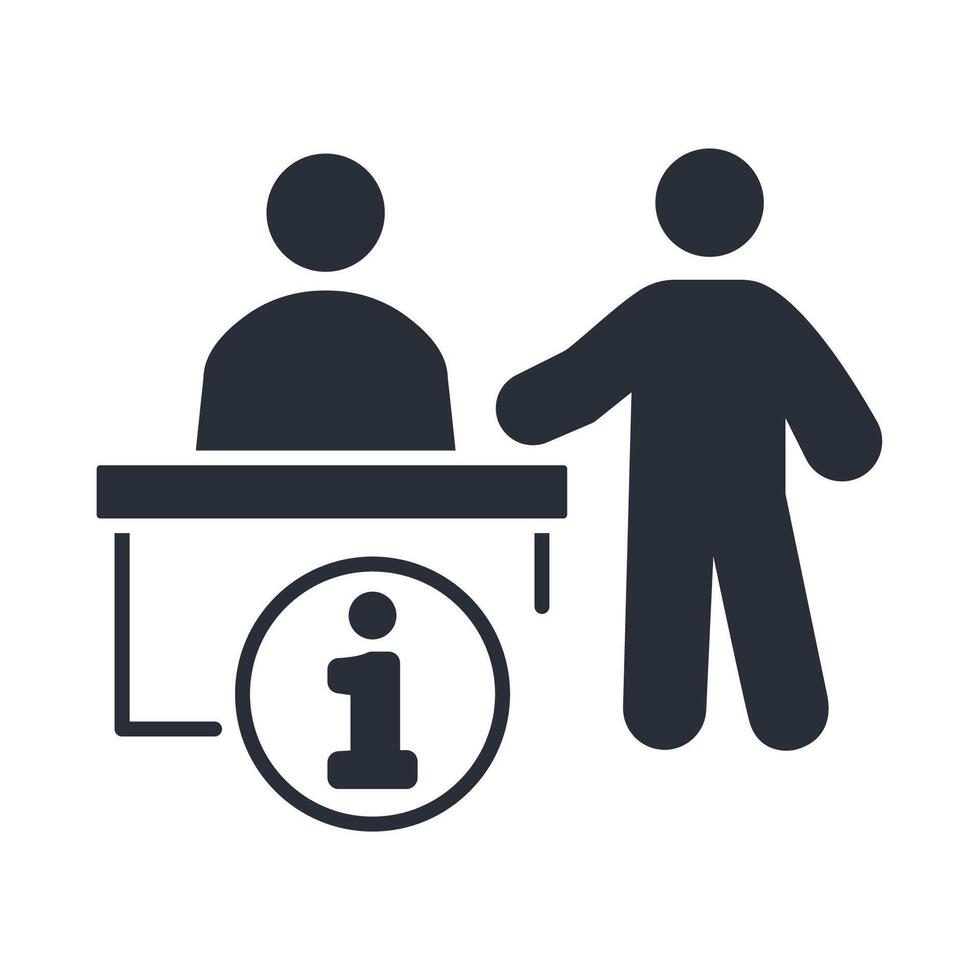 information desk icon. .Editable stroke.linear style sign vector