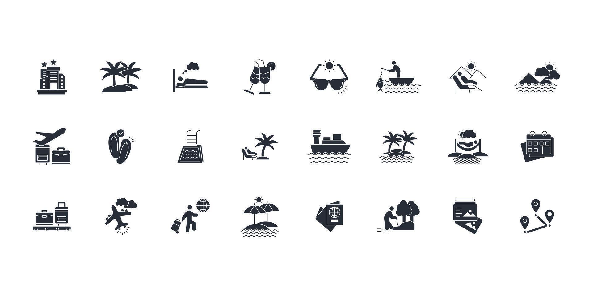 Holiday icon set..Editable stroke.linear style sign vector