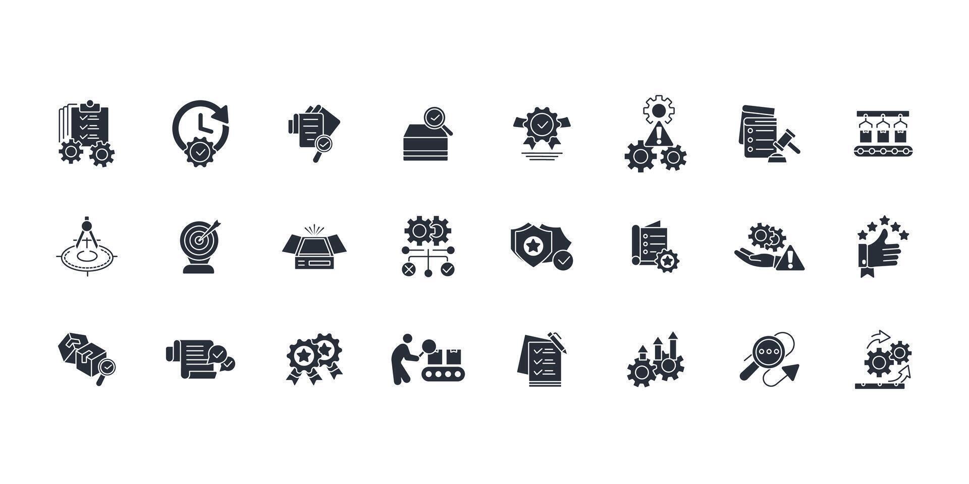 Quality control icon set..Editable stroke.linear style vector