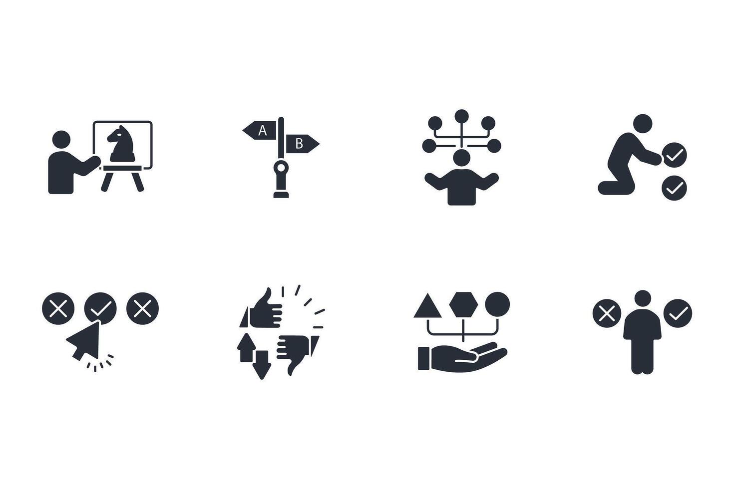 Choice icon set..Editable stroke.linear style sign for use web vector