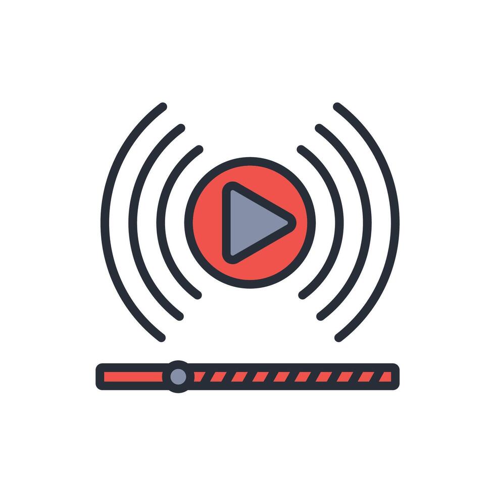 streaming icon. .Editable stroke.linear style sign vector