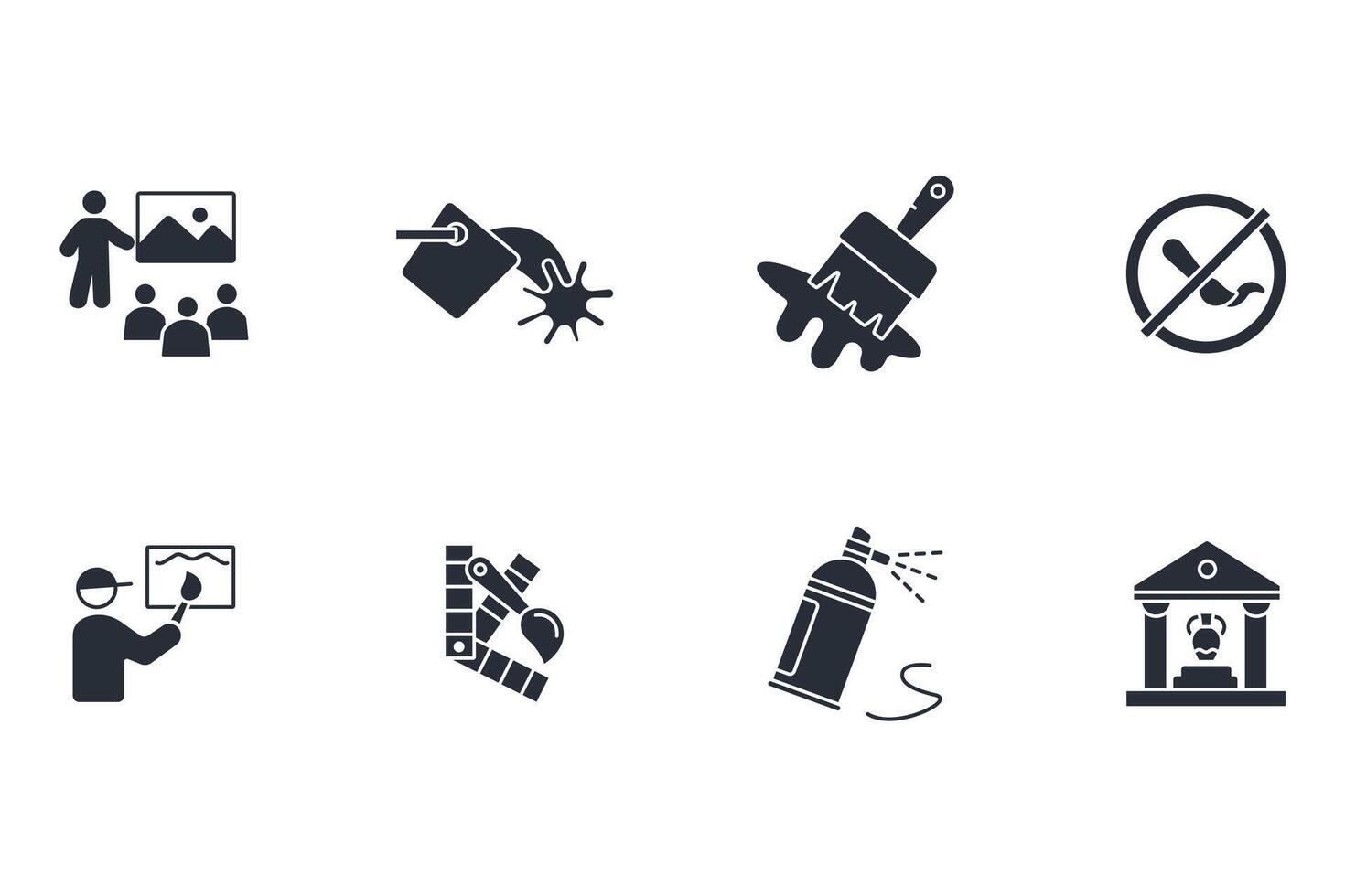 Painting icon set..Editable stroke.linear style sign vector