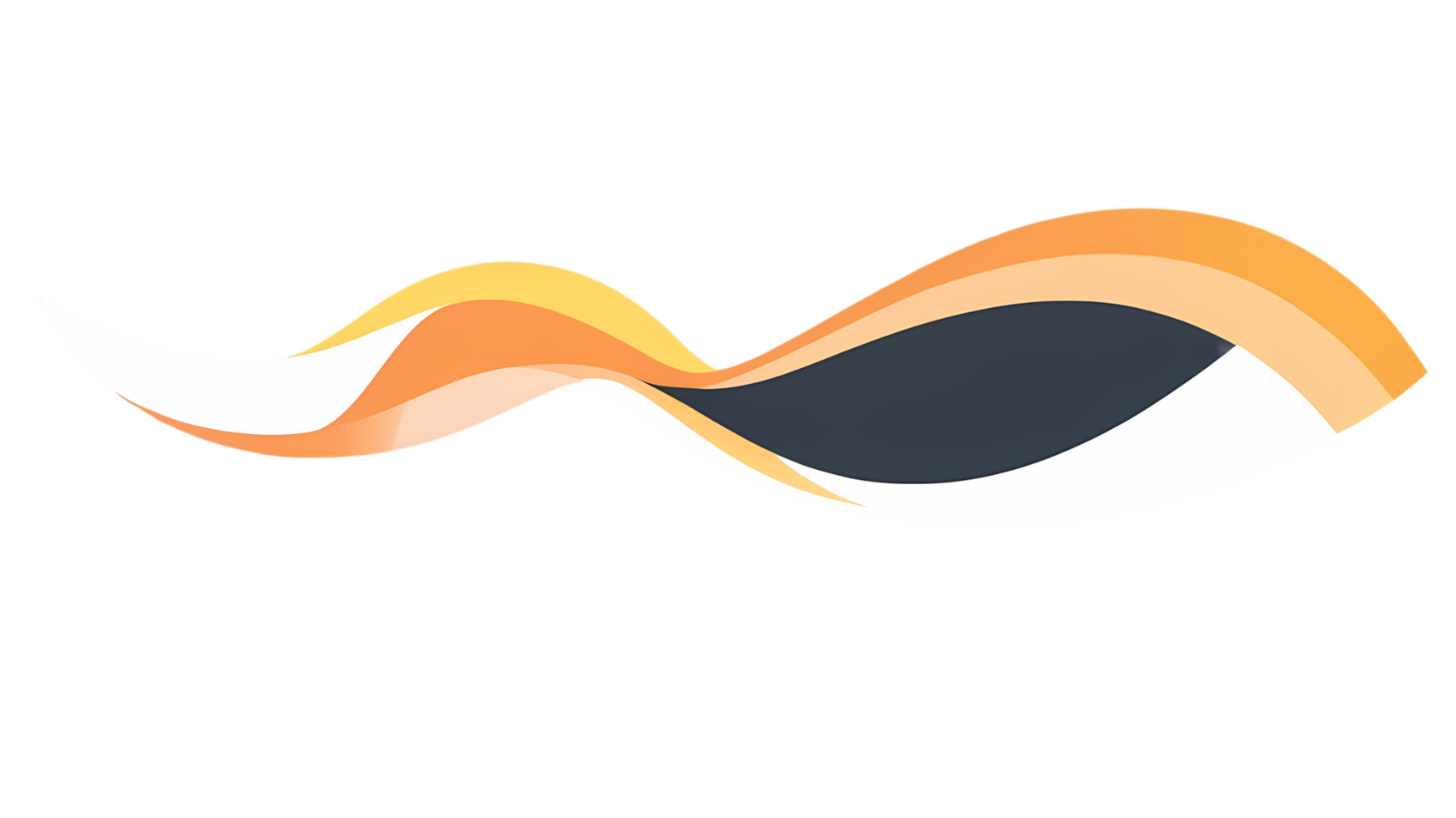 The logo for the company is an orange and black wave png