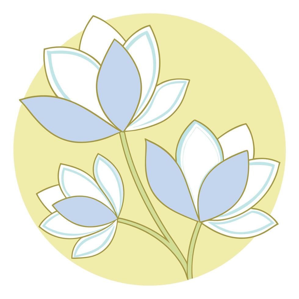 Pastel Lotus Flowers, Delicate Blooms, Springtime Design, Artistic Illustration vector