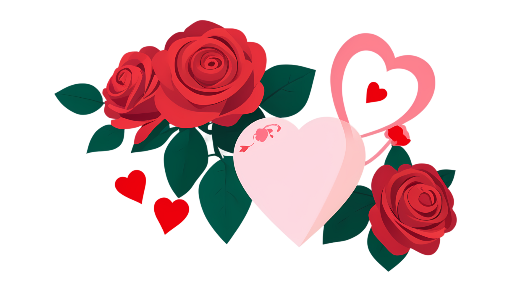 A heart with roses and a heart shaped box png