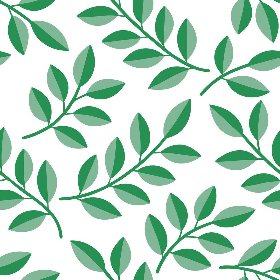 Seamless Green Leaf Pattern Natures Botanical Branch Design vector