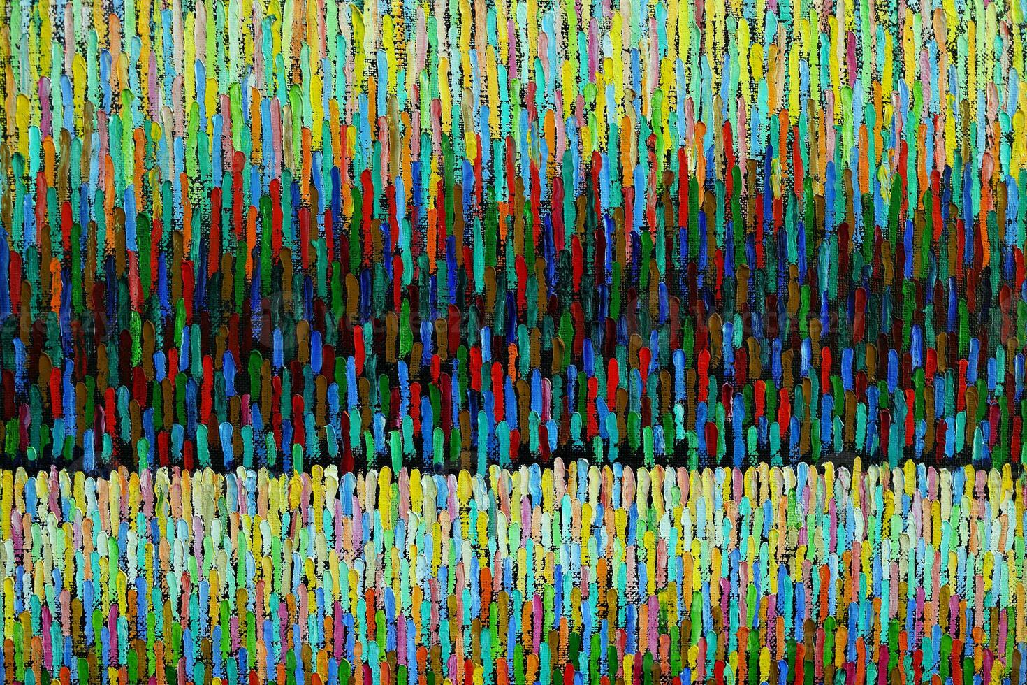 Summer motifs of a flowering meadow in an abstract pattern on canvas. photo
