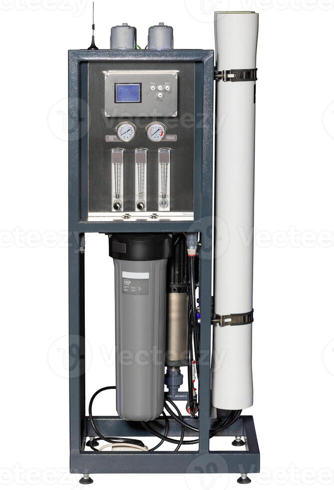 Commercial reverse osmosis system for water treatment for various commercial and domestic applications. photo