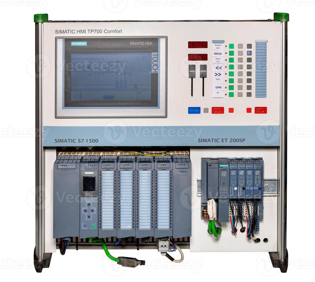 Operator panel with color wide-format TFT display for operational control and monitoring. 10.17.23. Kyiv. Ukraine. photo