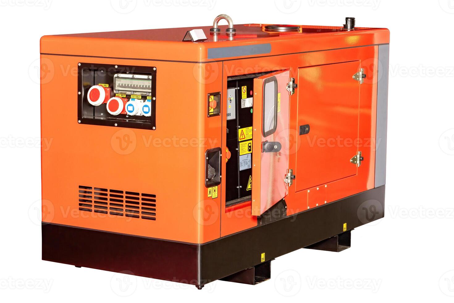 Heavy-duty generator ready for industrial use at a construction site photo