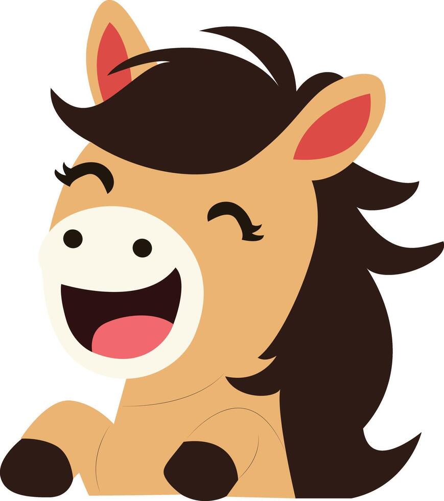 Happy Cartoon Horse Peeking peeking, happy world animal day vector
