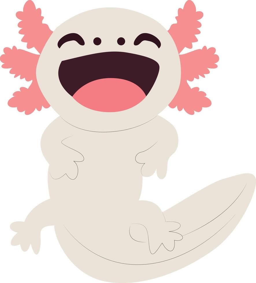 Happy Cartoon Axolotyl peeking happy world animal day vector
