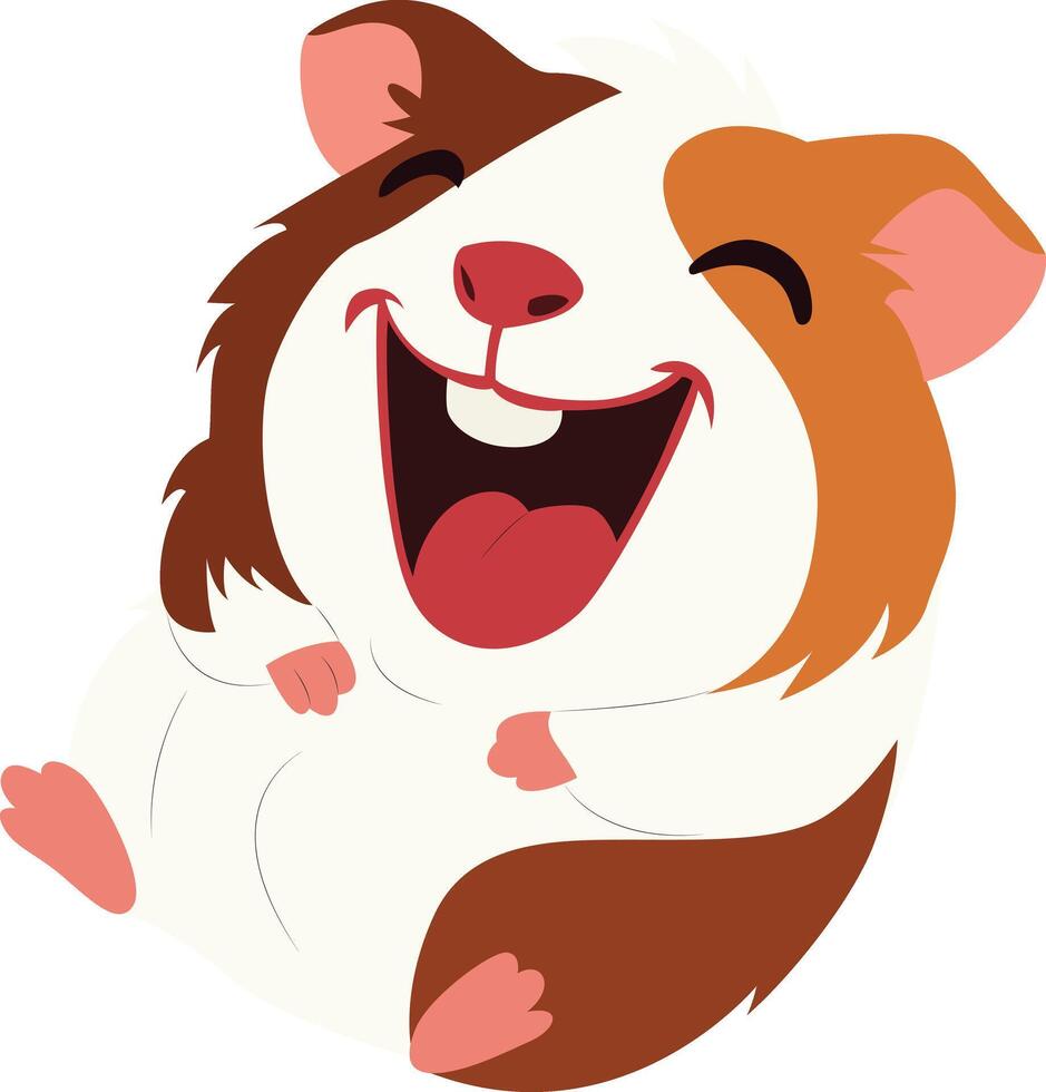 Happy Guinea Pig Cartoon Laughing peeking, happy world animal day vector
