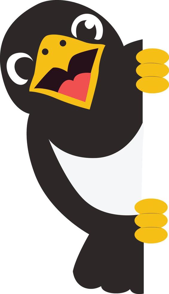 Happy Cartoon Bird Peeking vector