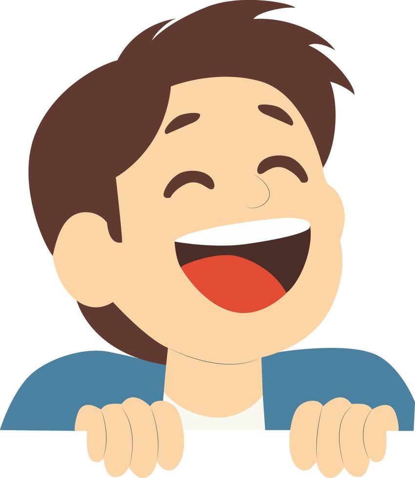 Happy Boy Peeking Over Sign Illustration vector