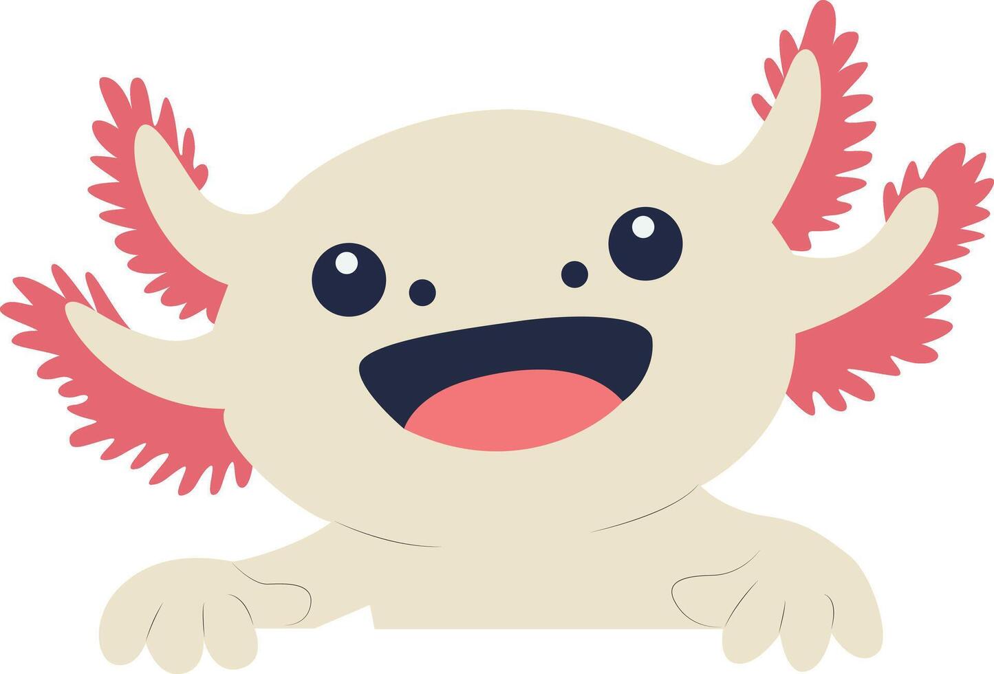 Happy Axolotyl Cartoon Animal Image peeking, happy world animal day vector