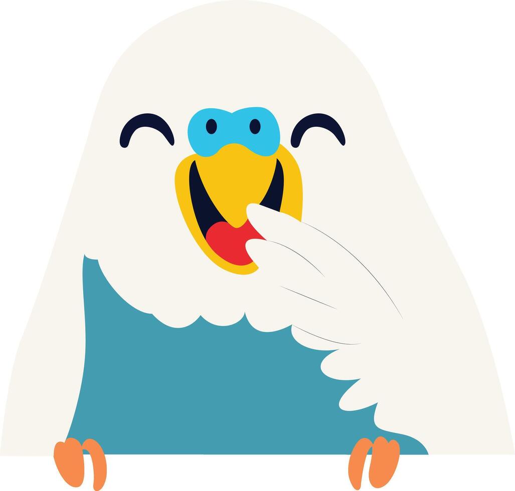 Laughing Cartoon Bird Peeking peeking, happy world animal day vector