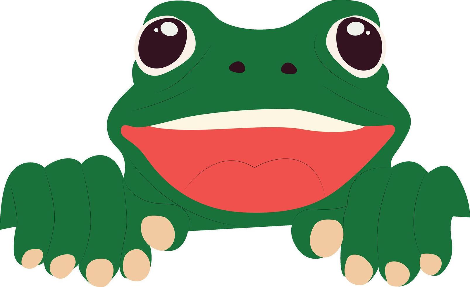 Happy Green Frog peeking happy world animal day vector
