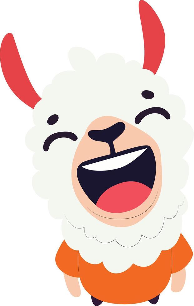 Happy Llama peeking happy world animal day vector