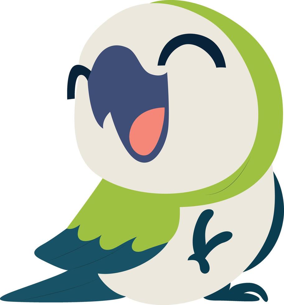 Happy Green Bird Cartoon peeking, happy world animal day vector