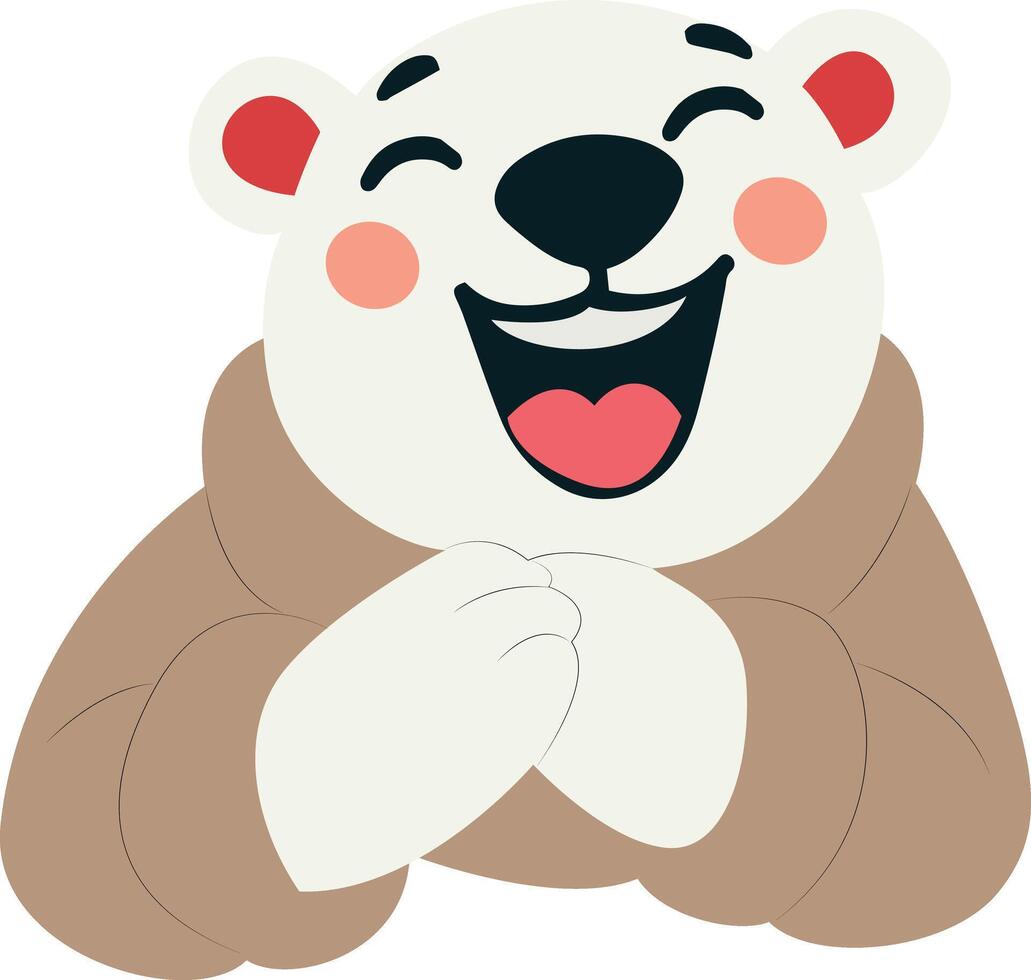 Happy Polar Bear Cartoon peeking world animal day vector
