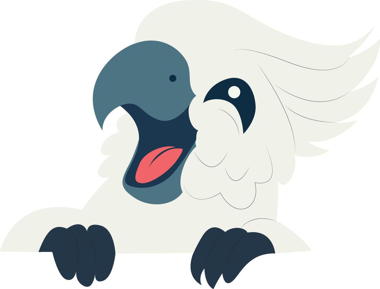 Happy White Cockatoo Peeking peeking, happy world animal day vector