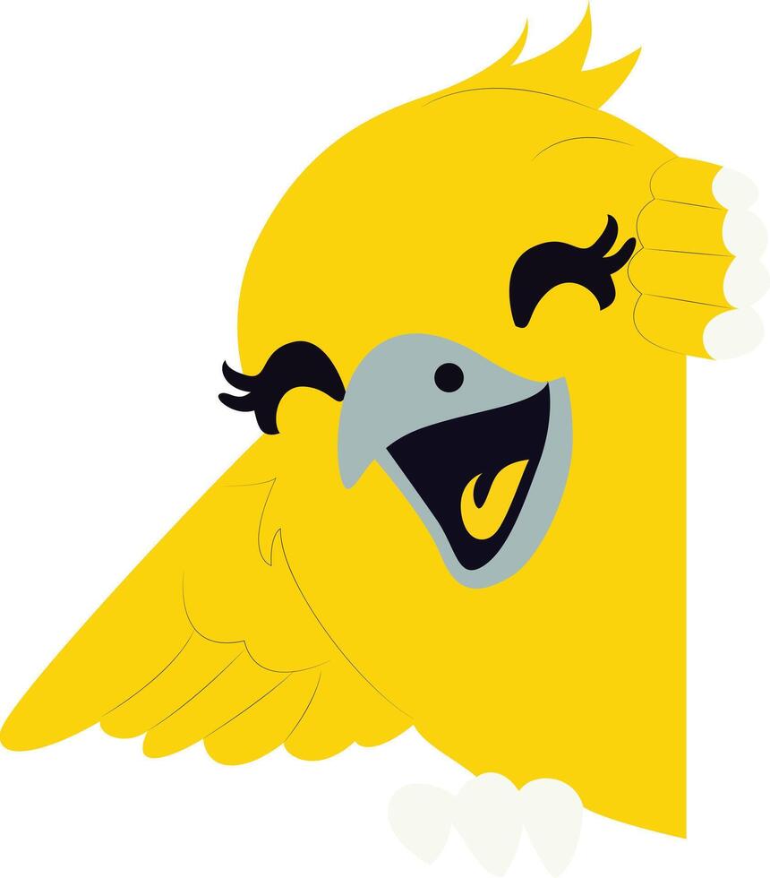 Happy Yellow Bird Cartoon peeking vector