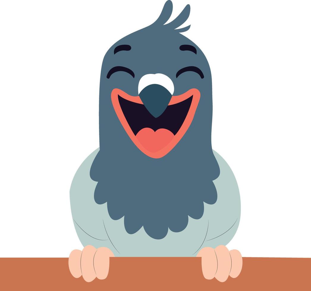 Happy Cartoon Pigeon Laughs vector