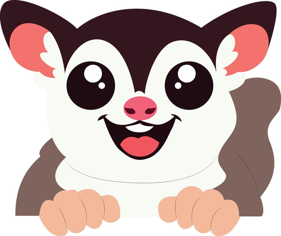 Happy Sugar Glider Cartoon Image peeking, happy world animal day vector