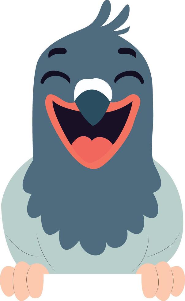 Happy Cartoon Pigeon Peeking Sign vector