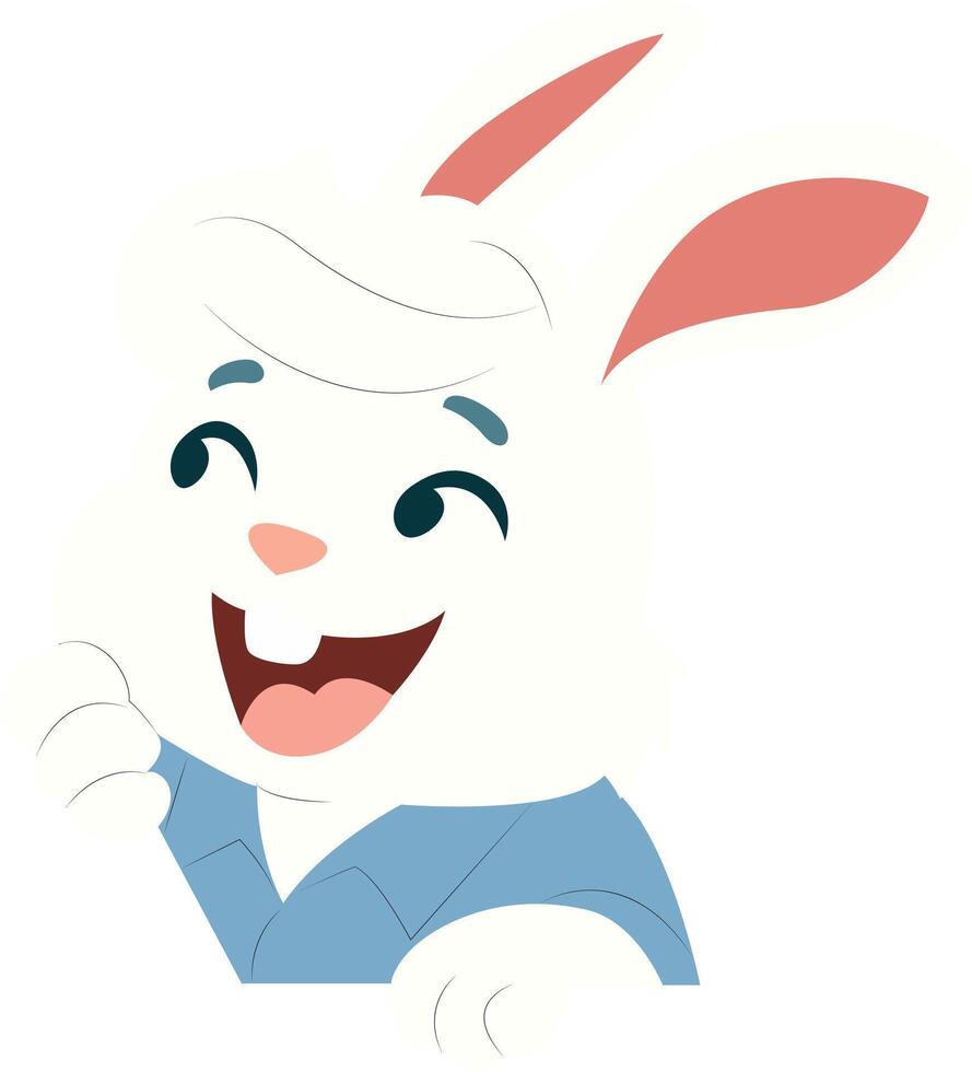 Happy Cartoon Rabbit Character peeking, Happy Easter day vector