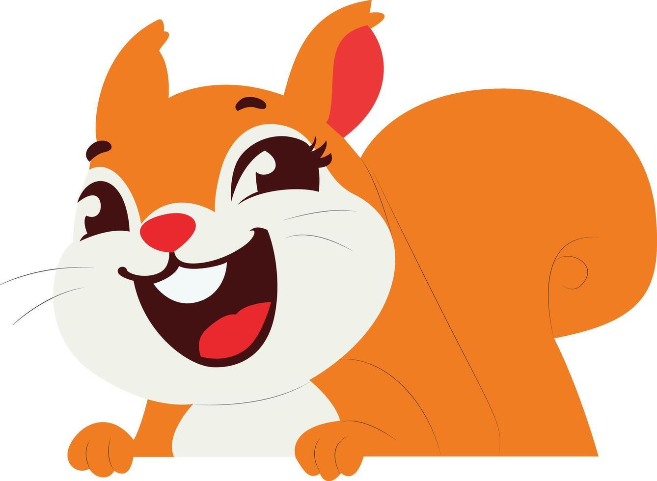 Happy Cartoon Squirrel Peeking peeking, happy world animal day vector