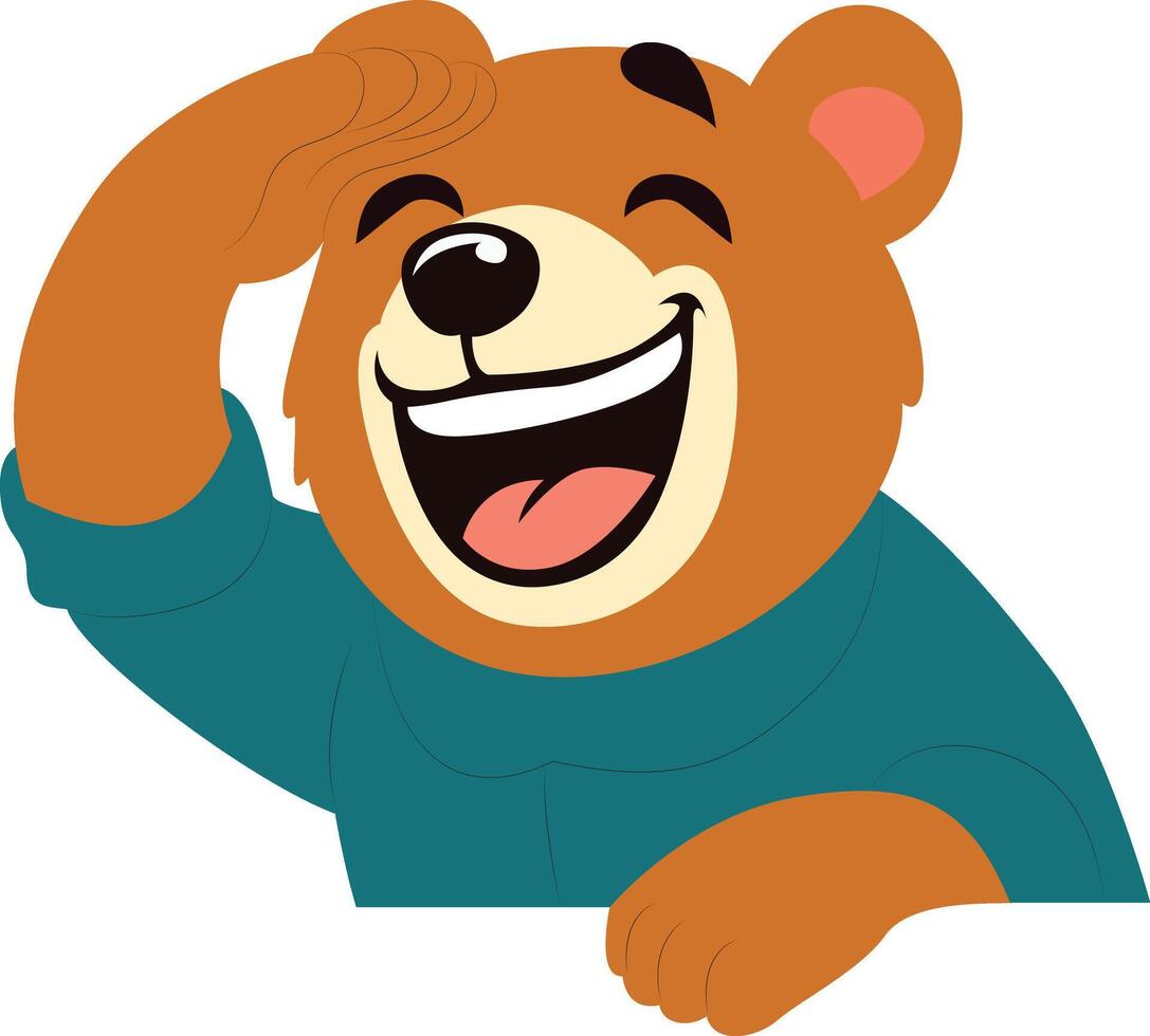 Happy Bear Cartoon Image peeking, happy world animal day vector