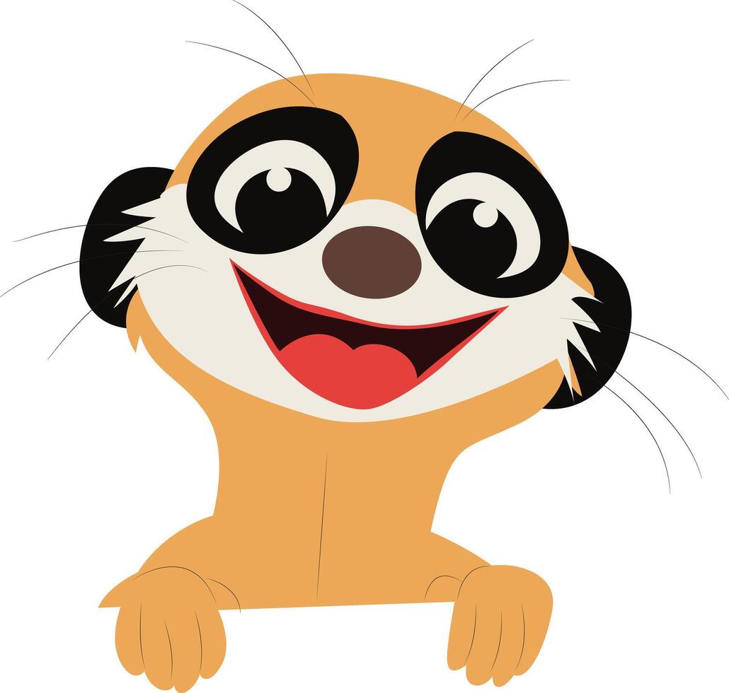 Happy Cartoon Meerkat Couple Image peeking, happy world animal day peeking, happy valentines day vector