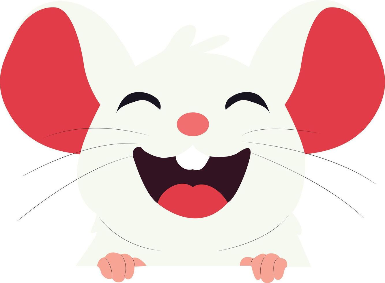 Happy Mouse Cartoon Character peeking, happy world animal day vector