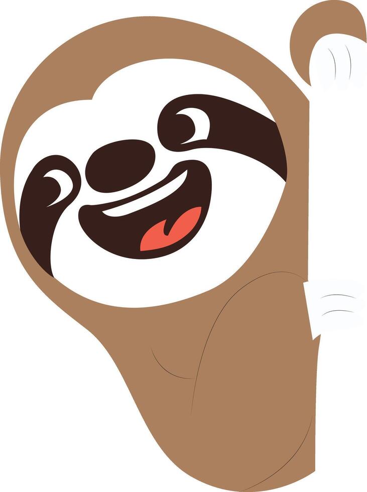 Happy Sloth Climbing Tree Cartoon peeking, happy world animal day vector