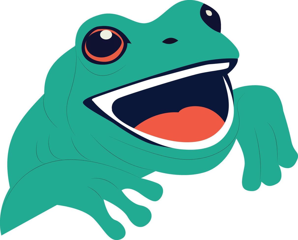 Happy Green Frog happy world animal day vector