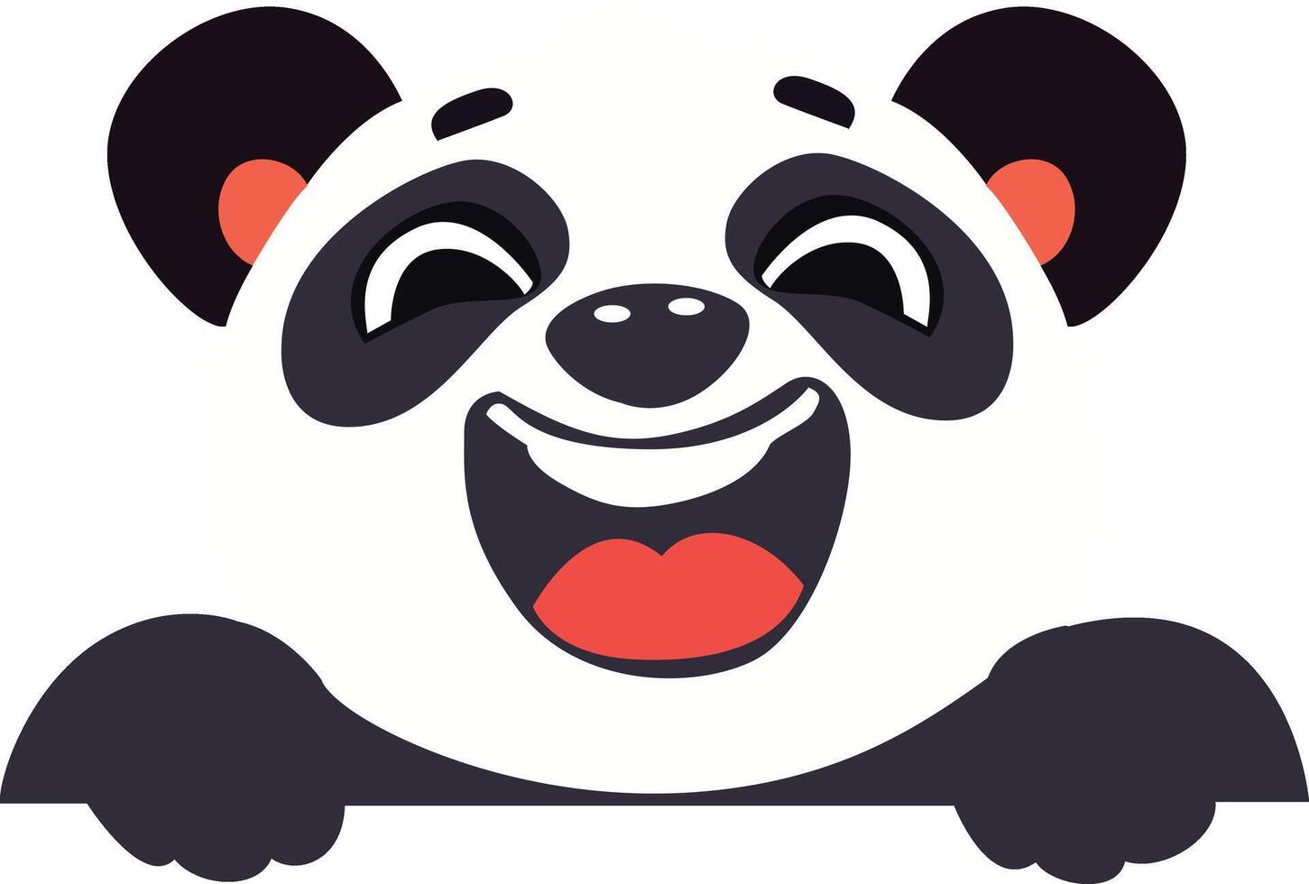 Happy Panda Peeking Cartoon Image peeking, happy world animal day vector