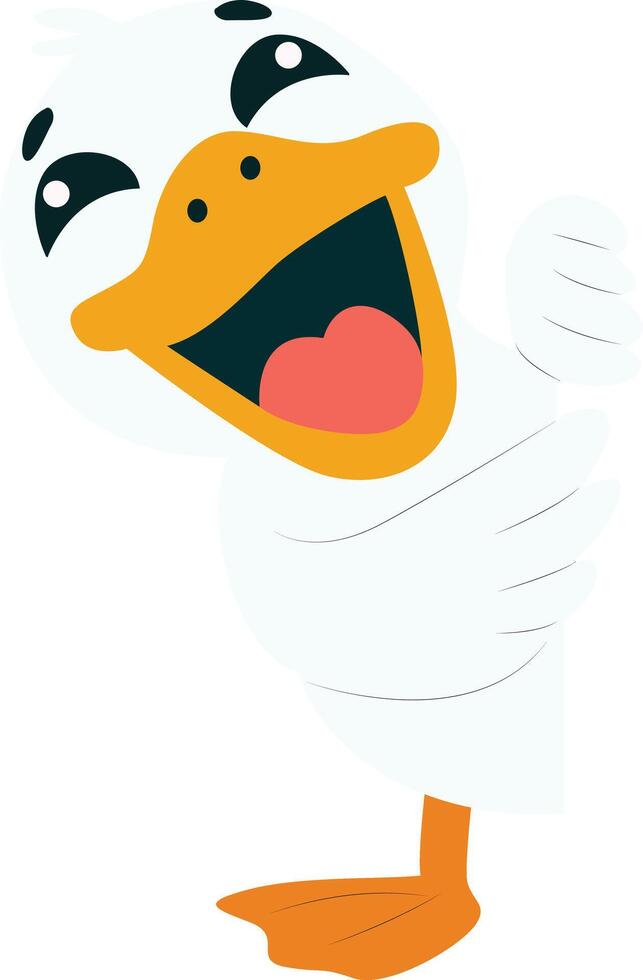 Happy Cartoon Duck Peeking peeking, happy world animal day vector