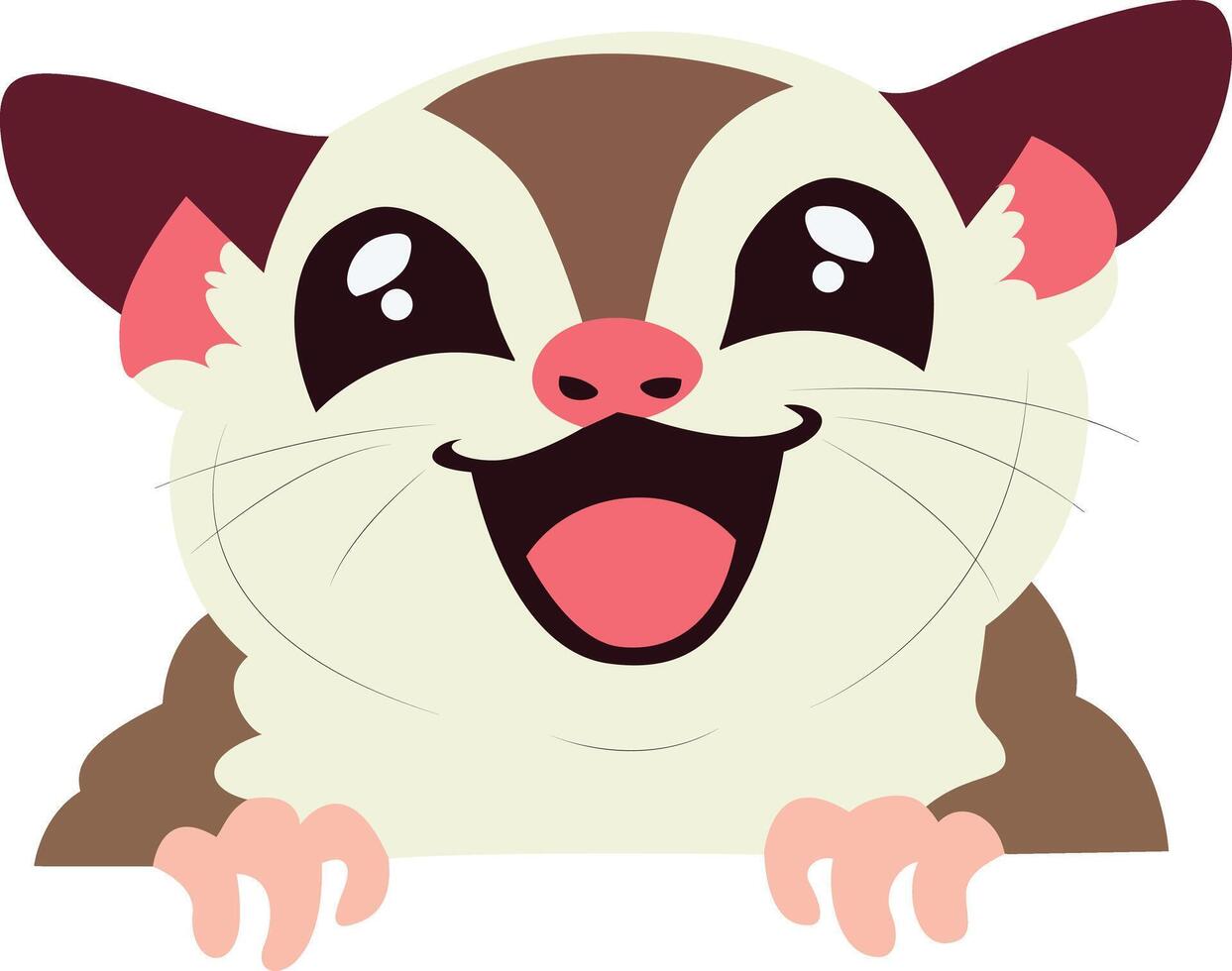 Happy Sugar Glider peeking happy world animal day vector
