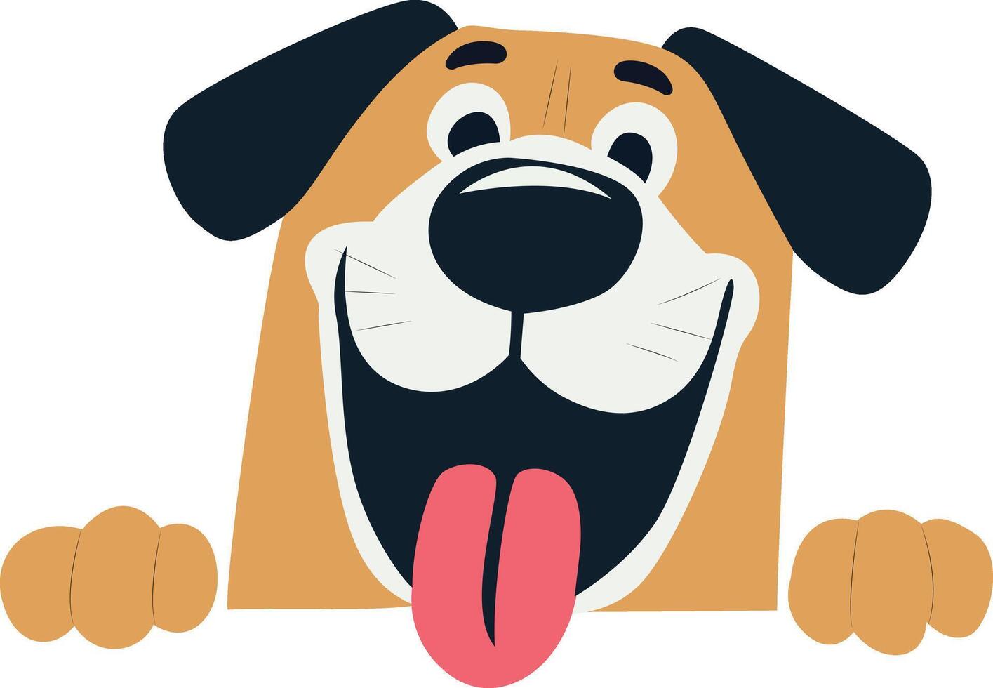 Happy Cartoon Dog Peeking peeking, happy world animal day vector