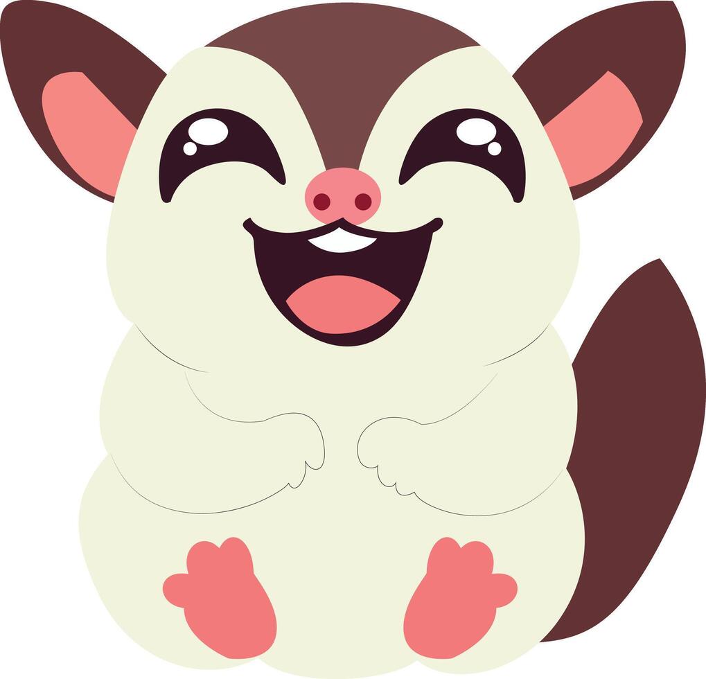 Happy Cartoon Sugar Glider Image peeking, happy world animal day vector