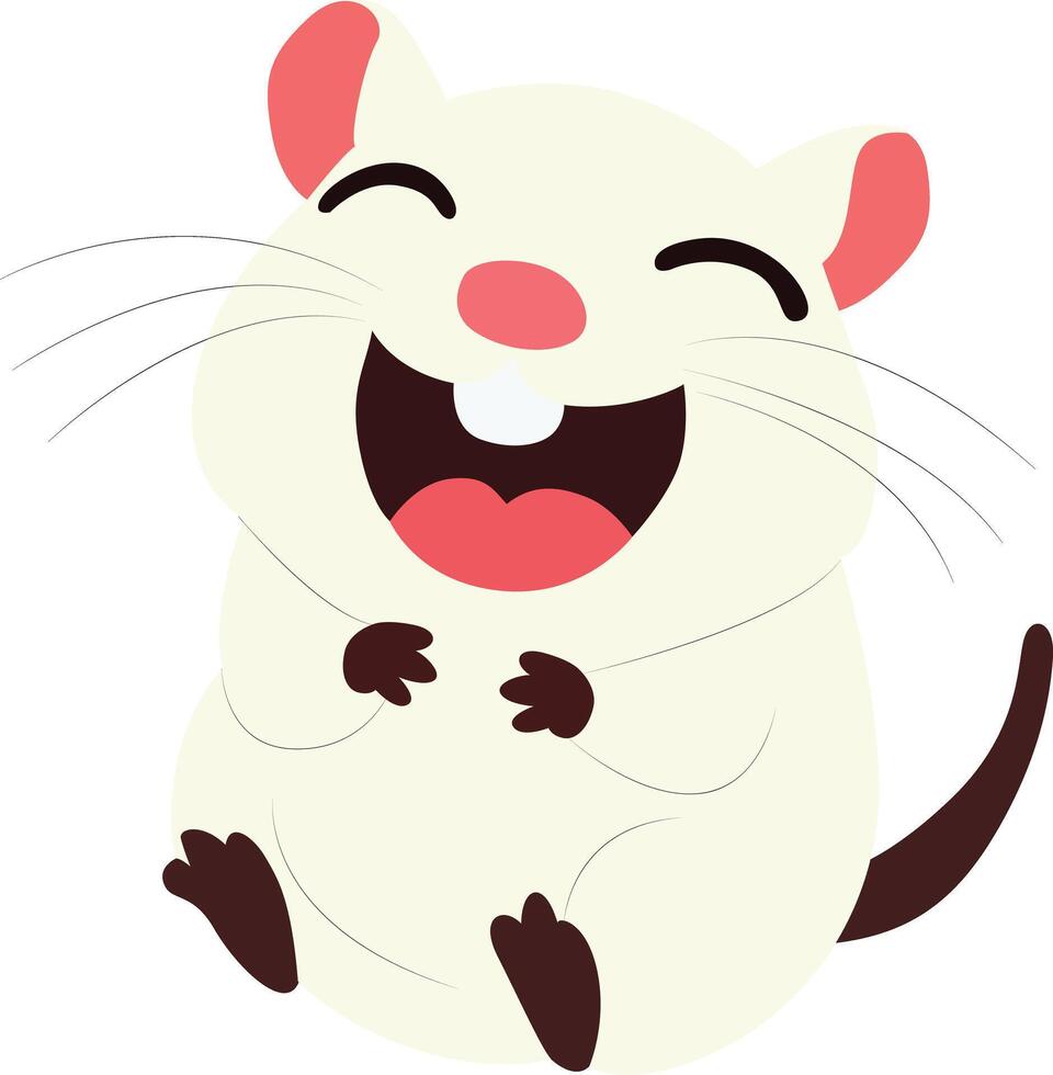 Happy Cartoon Mouse Laughing peeking, happy world animal day vector