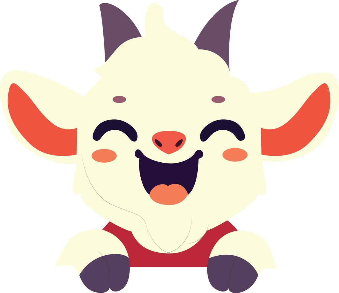 Happy Cartoon Goat Peeking peeking happy world animal day vector