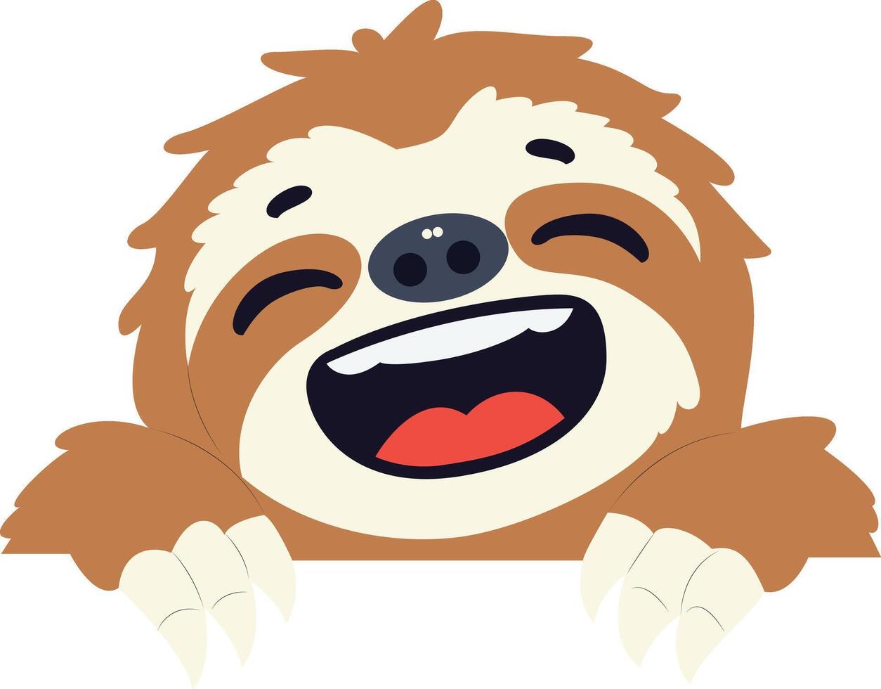 Happy Sloth Peeking Cartoon peeking, happy world animal day vector
