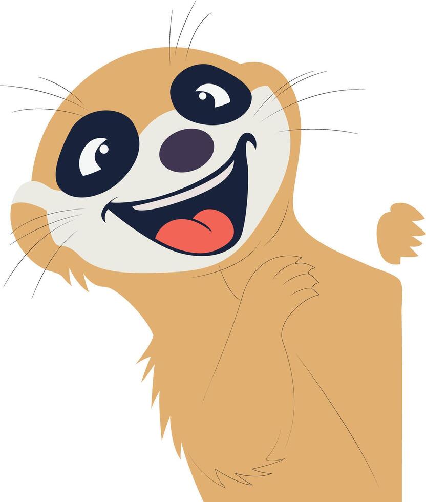 Happy Cartoon Meerkat Smiling Image peeking, happy world animal day vector